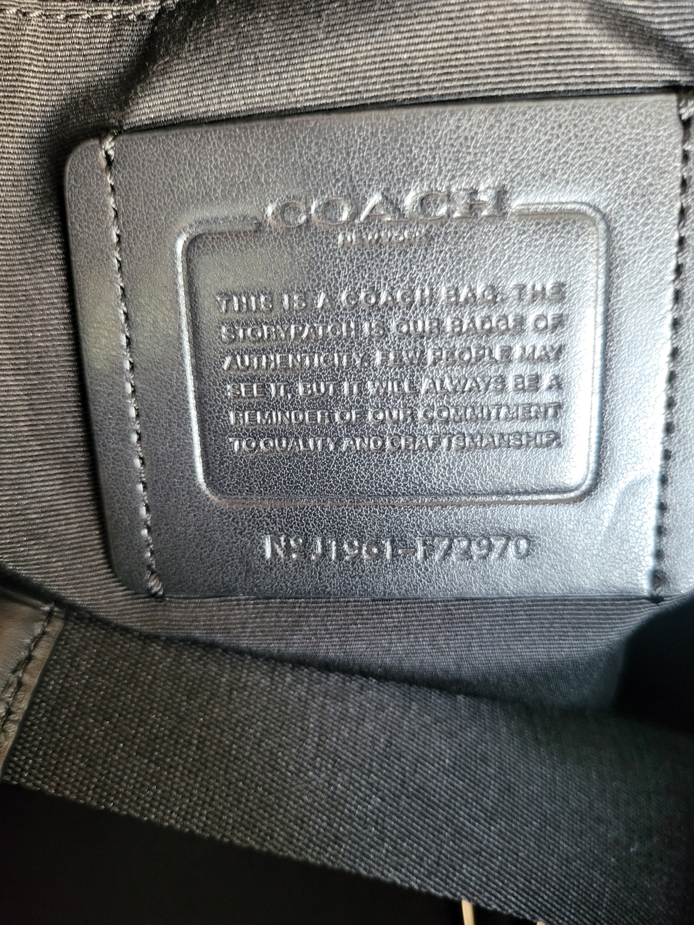 Coach Black Croc-Embossed Leather Briefcase with Top Handles - Picture 5 of 5